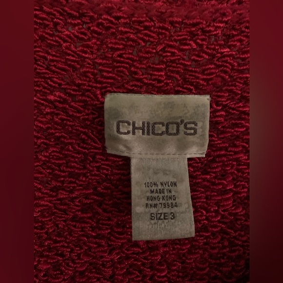 Chico’s Red Boucle V-Neck Sweater - Picture 8 of 10